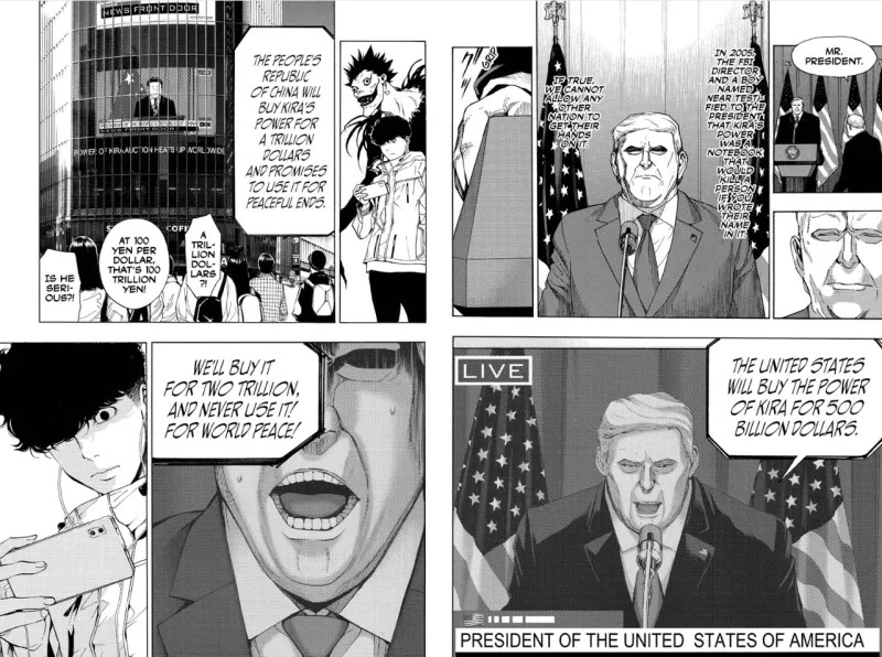 donald trump death note açıklama manga