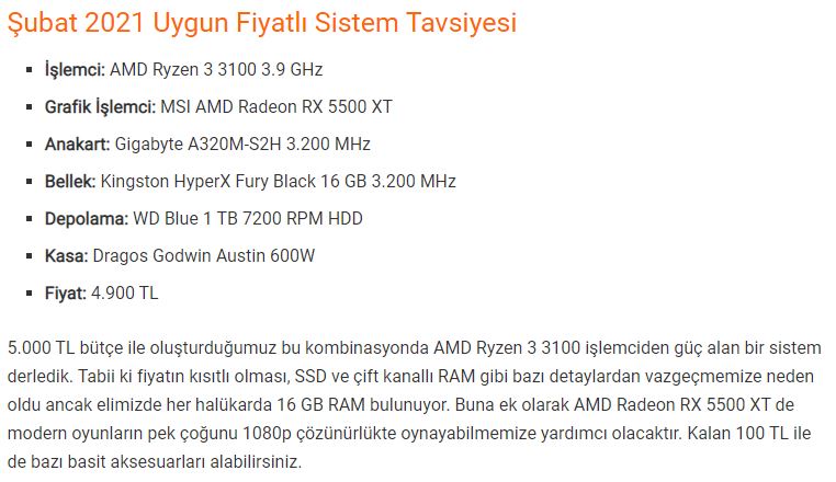 Sistem Tavsiyesi