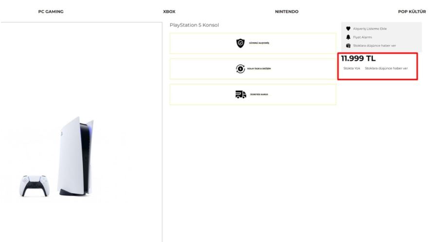 PlayStation 5 Türkiye Fiyatı