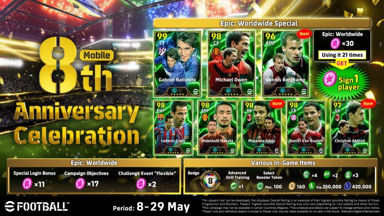 eFootball Mobile 8. Yıl Dönümü Konami Tarafından Kutlanıyor
