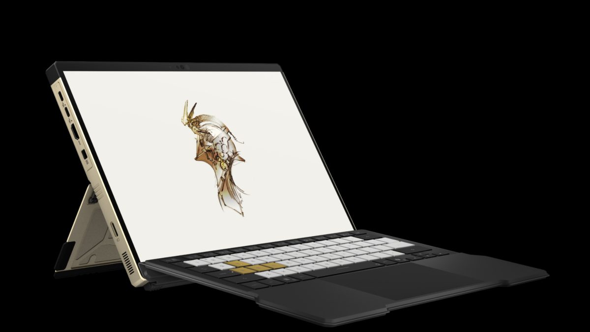 ROG Flow Z13-KJP_side view of the Z13-KJP with screen visible